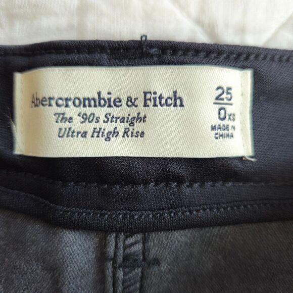 NWT Abercrombie & Fitch Patent Leather The 90s Straight Ultra High Rise Pant 25S - Picture 10 of 14